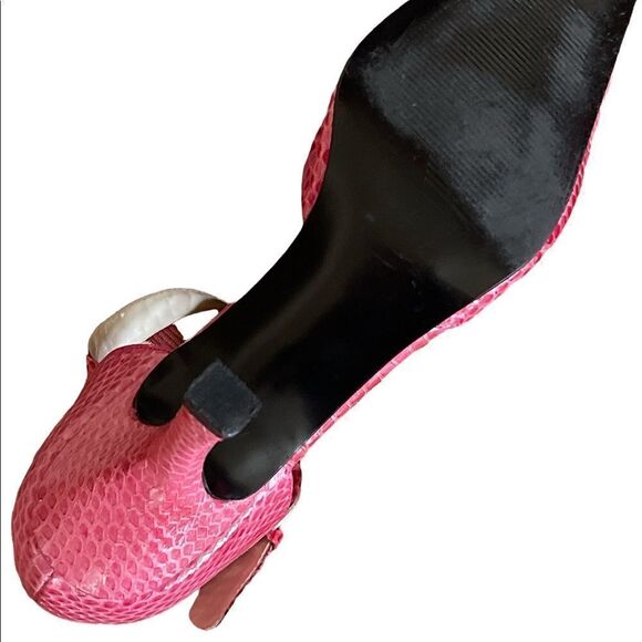 Victoria Spencer Ella genuine snake leather pink shoes. Size 8M. 3” heel - Picture 8 of 9